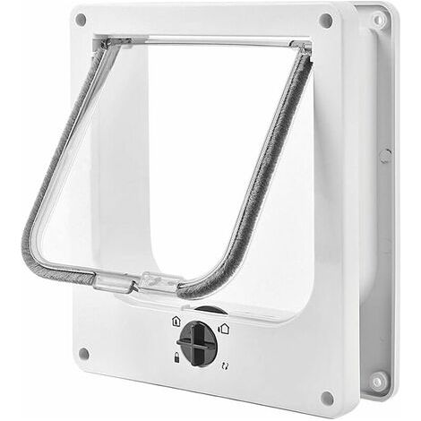 4-Way Magnetic Pet Door, Easy Installation Cat Flap for All Pets, Manual Sliding Pet Door on Wall/Wood/UPVC Door (White,Medium) (1/5)