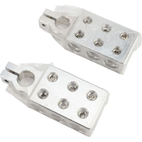 Borne de batterie à 6 voies, 2 pièces, connecteur Compact et universel en alliage d'aluminium, positif et négatif, adapté à l'autoradio (1/2)