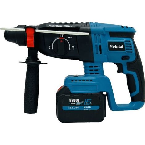 Perceuse à Percussion Sans Fil, Perceuse Universel 4800 tr/min, Marteau Perforateur Sans Balais, Compatible avec Ma-ki-ta 18V, Sans Batterie & Perceuse (1/5)