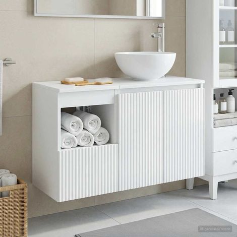 vidaXL Bathroom Furniture Set 2 pcs High Gloss White Engineered Wood (1/5)