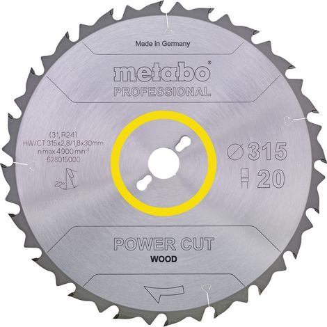 Metabo Sägeblatt "power cut wood - professional", 300x2,8/1,8x30, Z28 WZ 15° (1/3)
