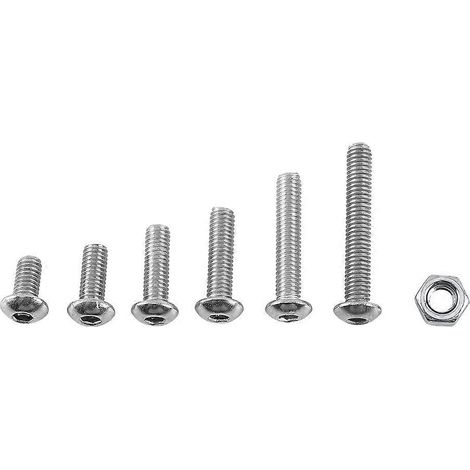 Assortiment de vis et écrous hexagonaux à tête bombée en acier inoxydable M3 A2 (1/3)