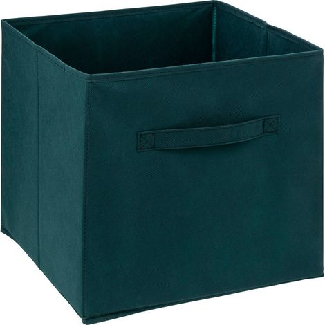5Five Simply Smart – Boîte de rangement en tissu bleu pétrole 31 x 31 x 31 cm – Structure solide en polypropylène – Pour jouets, vêtements, accessoires