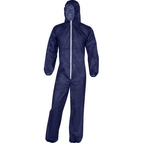 COMBINAISON DELTA PLUS A CAPUCHE POLYPROPYLENE BLEU - PO1090 50/52 (2XL) (1/2)