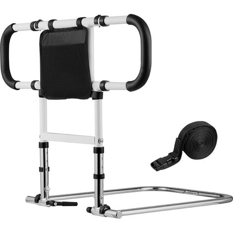 Bettaufstehhilfe für Senioren, 360° klappbar, höhenverstellbar von 55,88 bis 60,96 cm, mit PU-Griffen und Gurt, bis 136 kg (1/5)