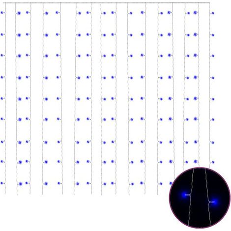 Rideau lumineux LED 3x3 mètres, 300 LED, bleu, 8 fonctions (1/5)