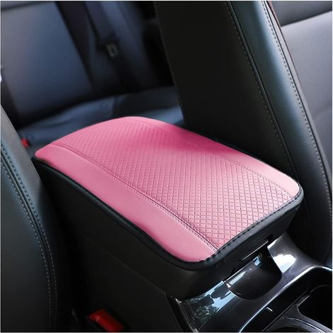 Coussin d'Accoudoir Voiture en Cuir, Housse pour Console Centrale pour Accoudoir, Accessoires Confortables pour Sièges de Voiture pour la Plupart des Voitures, Motos et SUVs (Rose) (1/5)