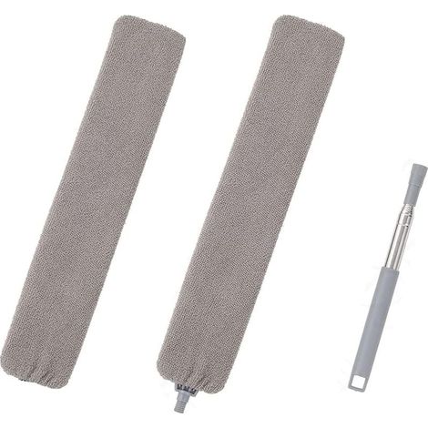 QAZQA Plumeau Télescopique,Plumeau Microfibre avec Poignée en Acier Inoxydable,Lavable Flexible Brosse à Poussière pour Canapé-lit Meuble Plancher Poussière Domestique (1/5)