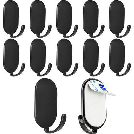 10er-Pack Klebehaken, robuste Handtuchhaken aus Edelstahl für die Wand, spurlose und stabile Befestigung in Küche und Bad, verdickte Multifunktionshaken