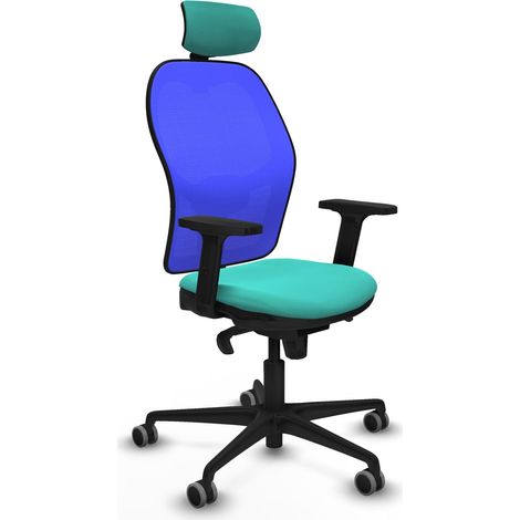 Sedia da ufficio piqueras y crespo Jorquera blu simil pelle (1/2)