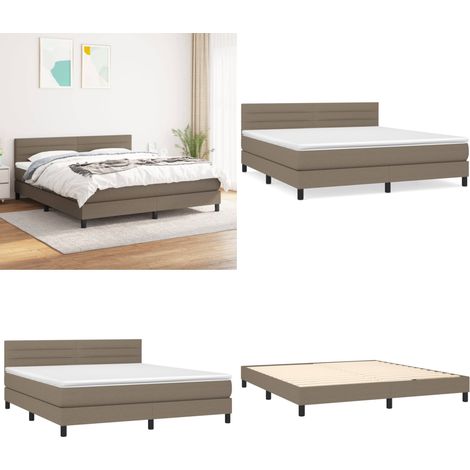 Boxspringbett mit Matratze Taupe 160x200 cm Stoff - Boxspringbett - Doppelbett - Bettenrahmen - Schlafsystem - Tapete - Home & Living