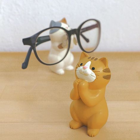 Ornement chat multifonctionnel porte-téléphone, tablette, lunettes, stylo, décoration de bureau pour la maison, fermoir mains d'ocelot (1/5)