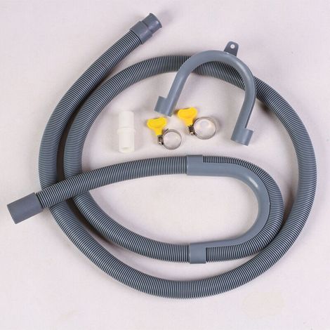1,5 m Tuyau D'évacuation pour Lave-linges et Lave-vaisselles,Ø 20mm Rallonge de Tuyau de Lave-vaisselle et Machine à Laver,Flexible D'évacuation Universel Compris Support et Colliers de Serrage (1/5)