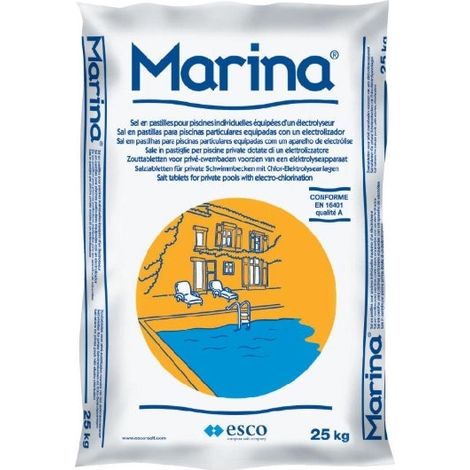 Sel de piscine en pastille Marina - sac 25 kg - Esco