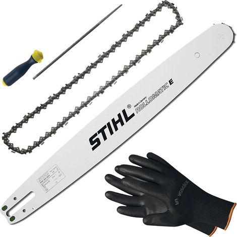Kettensäge Zubehör - Sägekette 40cm Rapid Super Pro Ersatzkette + Schwert 40cm + Feilenheft mit Feile 4,8mm (1/5)