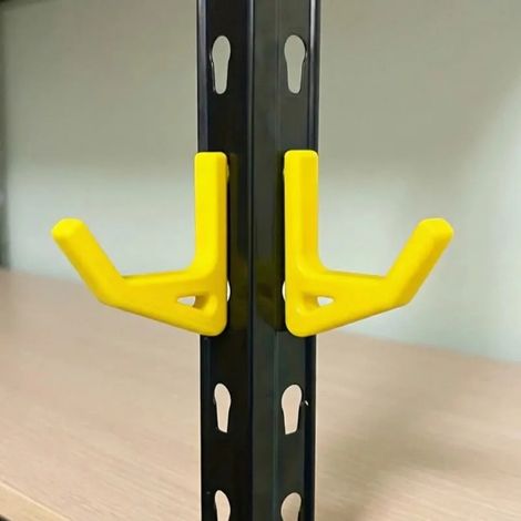(5 pièces jaunes) 5 crochets universels pour étagères avec entraxe de 10,3 mm, crochets de rangement, crochets auxiliaires pour garage, fixations pour étagères, crochets de support (1/5)