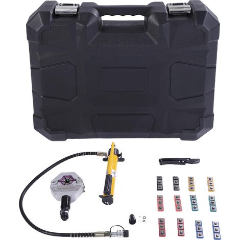 Kit de sertissage hydraulique de tuyaux AC, avec 12 matrices, outil de sertissage manuel manuel pour la réparation de la climatisation des voitures (1/5)