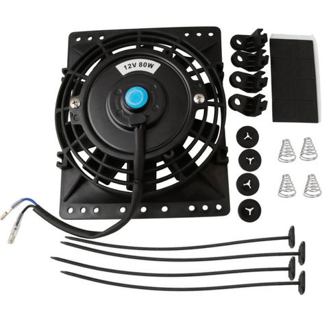 15 cm (6 Zoll) großer, schlanker 12-V-80-W-Elektrolüfter, Montage per Druck- oder Zugmechanismus, modifiziertes Autozubehör mit Montagesatz