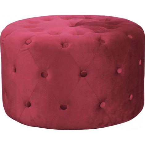 Pouf seduta rotondo 67 cm rivestito in velluto morbido e colorato Softy - DarkRed (1/4)