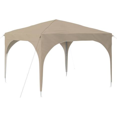 Tente de réception portable, 290 x 290 x 245 cm, beige. (1/5)