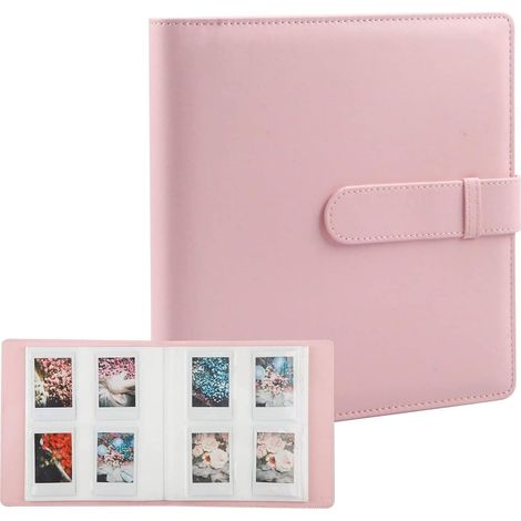Album Photo 256 Poches pour Fujifilm Instax Mini, Classeur de Cartes 4 Cases, Rose Uni (1/4)