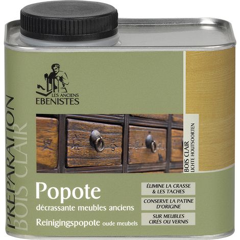 Les Anciens Ebenistes – Popote décrassante bois clair 450ml – Élimine taches et vieilles cires – Restaure la patine sans décapage – Pour meubles cirés et vernis (1/3)