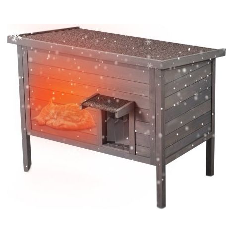 Maison pour Chat d'Extérieur - 870x535x690 mm Niche pour Chats en (1/5)