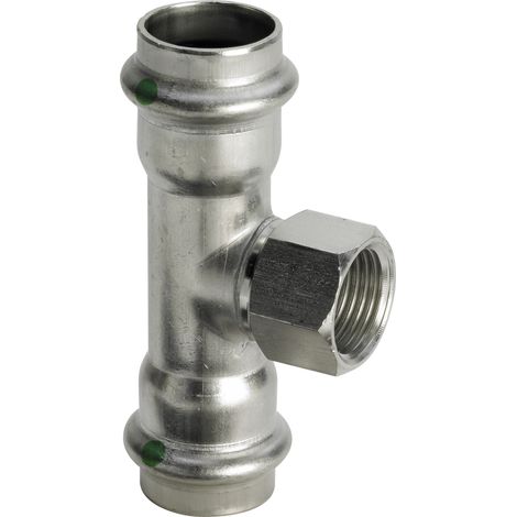 Viega Sanpress Inox Raccordo a T, d1 18, Rp 1/2, d2 18 acciaio inossidabile Modello 2317.2, 437152