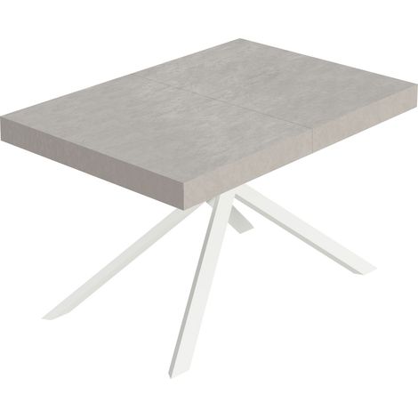 Tavolo allungabile 140/224x80cm Niket cashmere gambe bianche