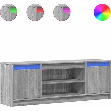 Maison Exclusive - TV-Schrank mit LED-Beleuchtung Grau Sonoma 139