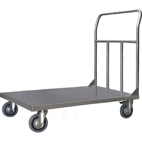 Pianale Maxi mm 1200x800 in acciaio inox con 4 ruote girevoli