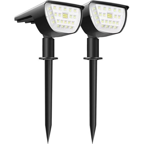 Outdoor Solar Spotlight, 32 LED Garden Lighting Lamp Outdoor Solar Floodlight Garden, IP65 Waterproof Outdoor Solar Light Lighting Lighting for Paths, Garden, Garage (2 Pack) [Energy Class (1/5)