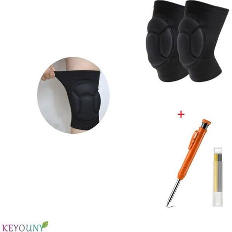 Professionnelles pour Le Travail,Genoux Confortable pour sols abrasifs pour Gardning et Construction Danse,Élastique mousse Anti choc + marqueur de trou profond (1/4)