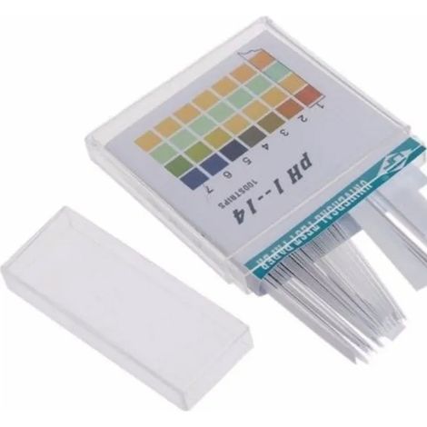 100 pièces bandelettes de test pH 0-14 papier indicateur avec échelle de couleurs comparative pour expérience scolaire sur liquides (1/5)