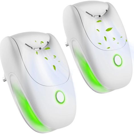 Bedroom air purifier, set of 2, automatic air diffuser, suitable for smokers and pets. (1/5)