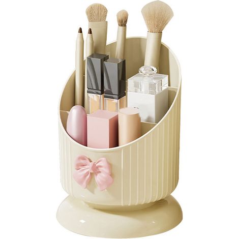 Cosmetic Storage Bucket Large Capacity Compartmentalized Plastic Makeup Organizer for Lipstick Eyeshadow