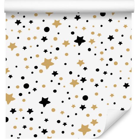 Carta da parati con stelle e cerchi per soggiorno e camera da letto, 50x1000 cm (1/5)
