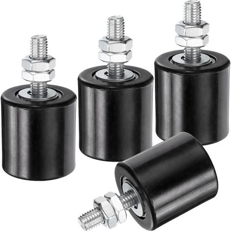 Guides de portail coulissants noirs, lot de 4, support de portail en nylon de 4,3 cm, guide universel à roulement à billes scellé (1/5)