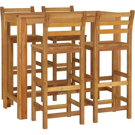 5-tlg. Gartenbar-Set Massivholz Akazie vidaXL