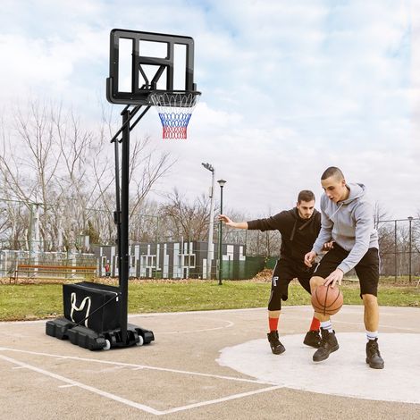Panier de Basket Portable sur Pied avec Roulettes Hauteur Réglable 245-305 CM (1/3)