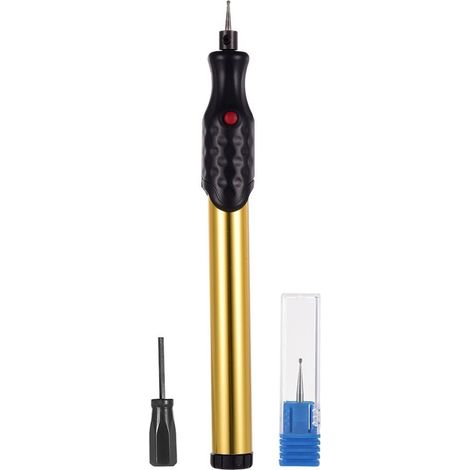 Stylo Graveur,Stylo de Gravure de Portable électrique Sculpture Outils avec Diamant Embout Pour Bijoux Métal Verre Pierre Plastique Bois (1/5)