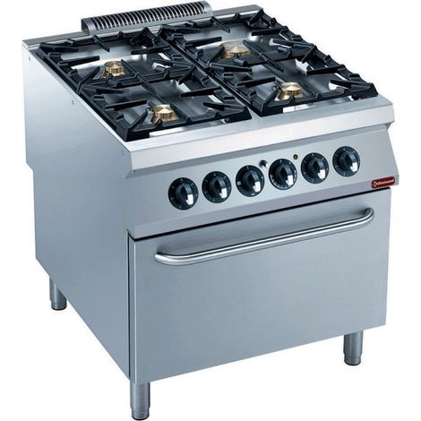 Fourneau gaz 4 feux - four élec GN 2/1- Diamond (1/3)
