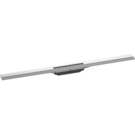 Hansgrohe RainDrain Flex - Canalina doccia lineare con griglia in acciaio inox 900, centro spazio, accorciabile, acciaio inox spazzolato 56045800