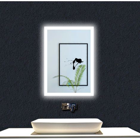 OCEAN 70x50cm Specchio da bagno rettangolare a LED, antiappannamento, tre luci (1/5)