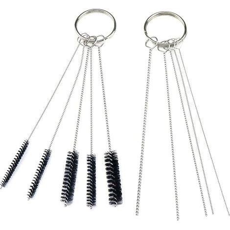 SWAWIS Airbrush Reinigingsset - 1 Reiniger, 5 Nylon Borstels, 5 Roestvrijstalen Naalden, Mondstukgereedschap, Voor De Meeste Airbrushmodellen