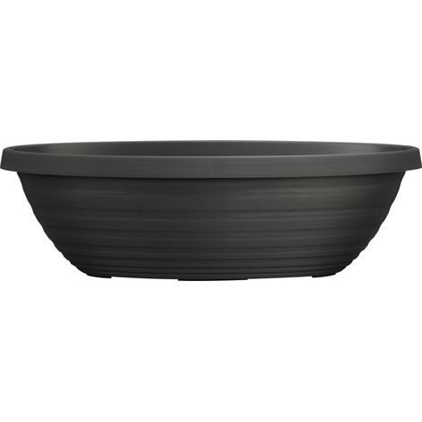 Scheurich Country Star Jardiniere 49, Pflanzschale/Blumentopf/Pflanzkübel, oval,  aus Kunststoff Farbe: Metallic Grey, 49 cm Breite, 19 cm Tiefe, 14,8 cm hoch, 6 l Vol. (1/3)