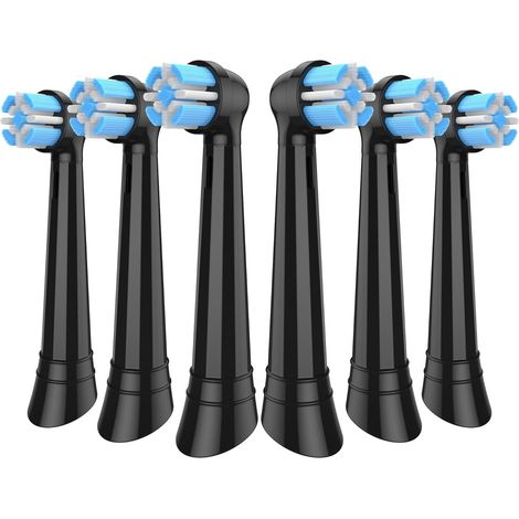 Lot de 6 brosses de rechange compatibles avec les brosses à dents (noir) (1/5)