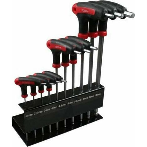 SET 10 PZ PEZZI CHIAVI ESAGONALI ESAGONALE T TESTA FORO 2 10 MM SUPPORTO 890 SK