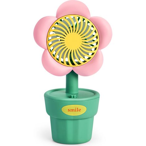 Mini ventilateur USB portable (matériau ABS, style mignon, idéal comme cadeau d'anniversaire, rose) (1/4)