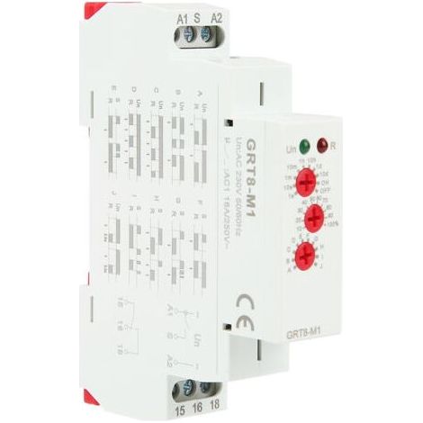 SUNXURY GRT8-M1 Relais temporisé multifonctionnel,Relais à retardement,avec 10 fonctions,montage sur rail DIN,AC 230V (1/4)